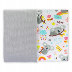 Kocyk niemowlęcy bawełniany dwustronny Velvet koala-szary 55x75cm BINOO