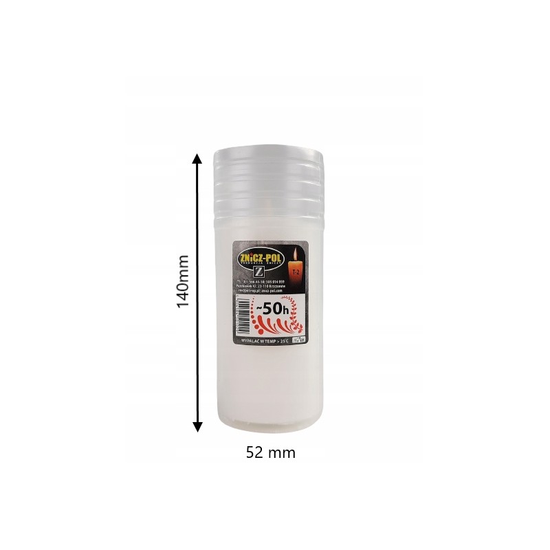 Zestaw wkłady do zniczy parafinowe 10 sztuk 14cm 50h ZNICZPOL